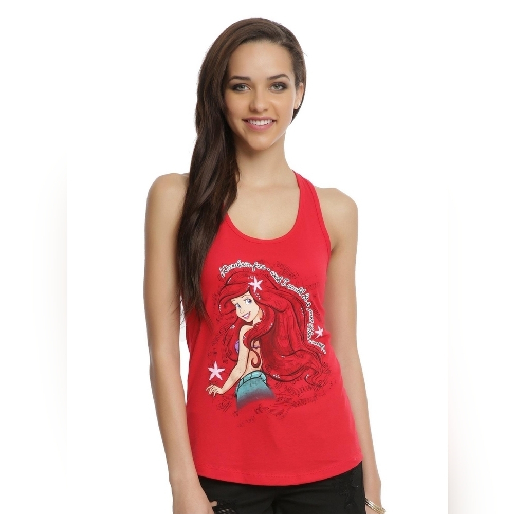 Disney The Little Mermaid‎ Part Of Your World Ariel Red Tank Top Small 3-5 New